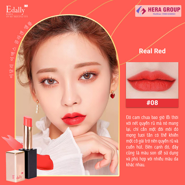 Son môi collagen Edally Ex Real Red 08