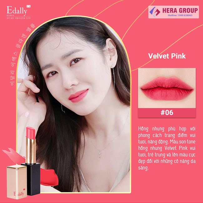 Son môi collagen Edally Ex Velvet Pink 06